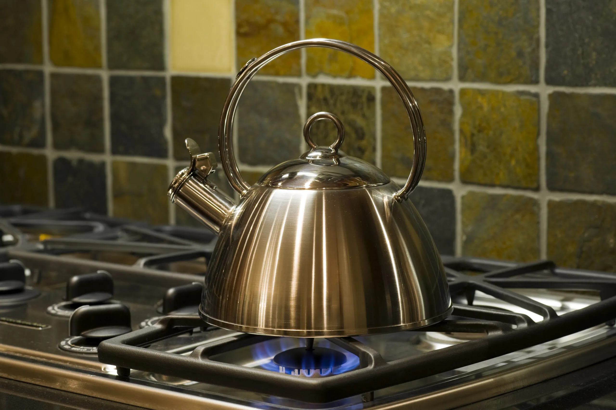 tea kettle flame stove tile utensil